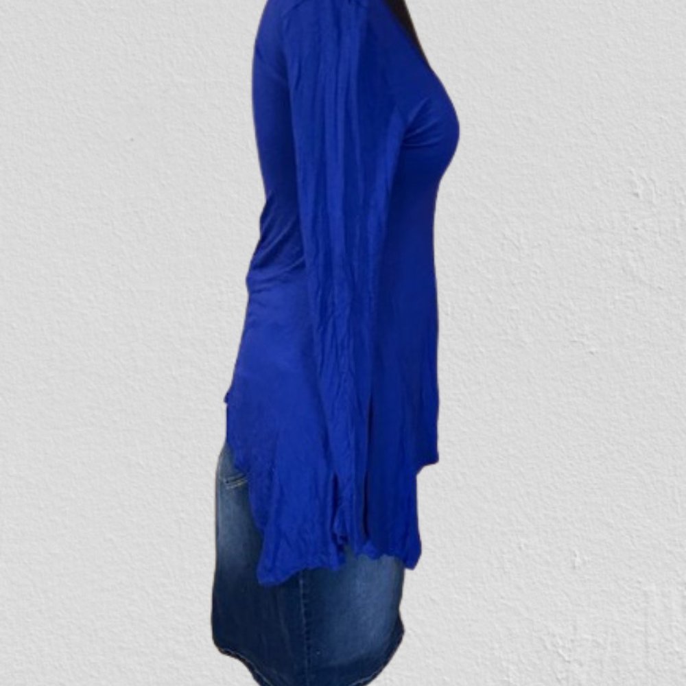 Royal Blue Long Sleeve Sharkbite Top  (2) - Picture 3 of 8